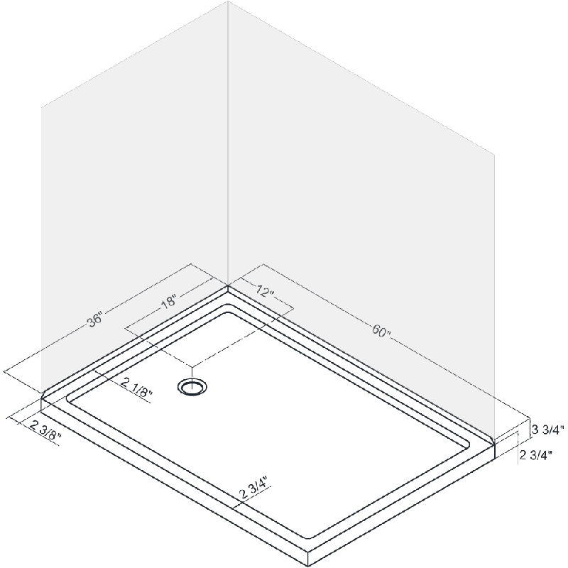 DreamLine SlimLine 60" W x 36" D Double Threshold Shower Base & Reviews